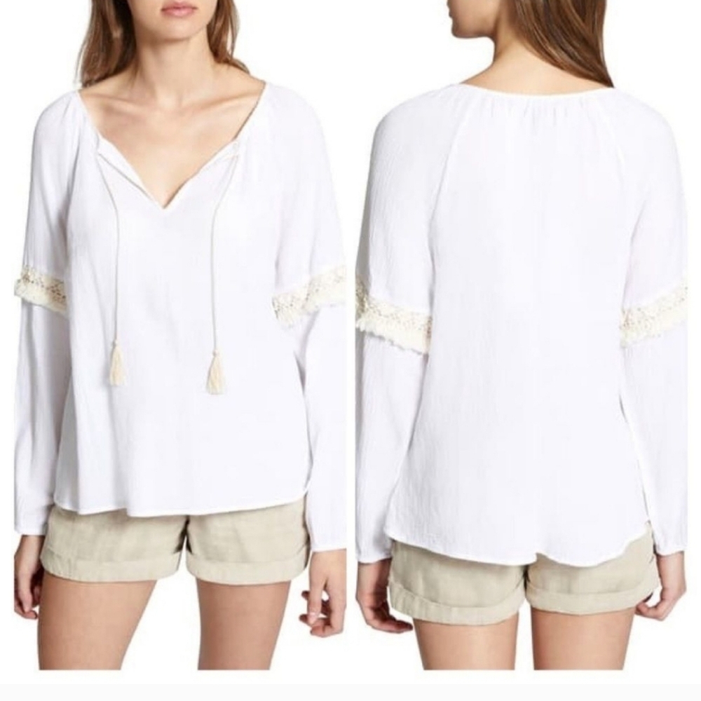 Sanctuary white Yucca Peasant Blouse Size large cottagecore boho